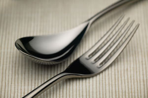 Cutlery has anthracite finish